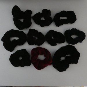 SET OF 10 | Solid Color Velvet Scrunchies